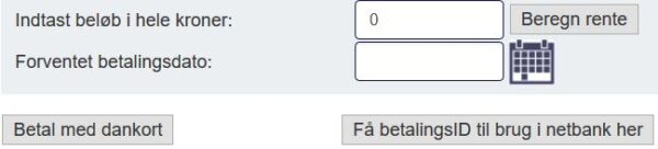 Betaling og delvis betaling af restskat